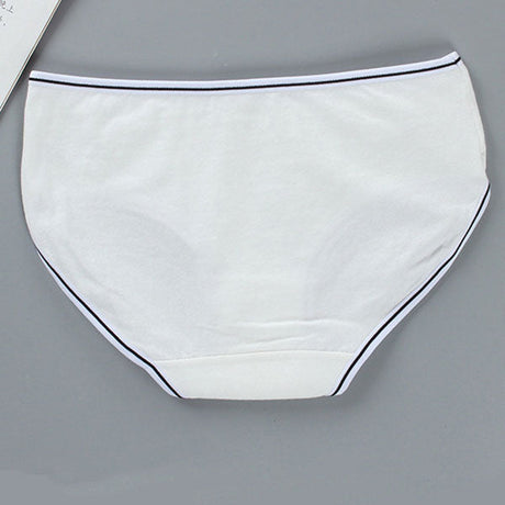 Soft Fabric Elastic Waist Panty High-Quality French Cut Teen Girls Underwear 8-15 Years - White