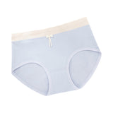 Elastic Waist Bow Patched Summer Thin Soft Fabric Women Underwear - Peach pink
