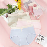 Elastic Waist Bow Patched Summer Thin Soft Fabric Women Underwear - Light Pink