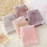 Lace Patched Summer Thin Fabric Women Underwear - Bean Paste