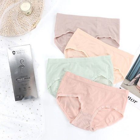 Fancy Design French Cut Plain Style Summer Thin Fabric Women Underwear - Green