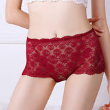 See Through Floral Lace Patched Summer Thin Fabric Women Underwear - Black