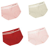Stripe Patched Summer Thin Fabric Girls Wear Elastic Panty  - Pink