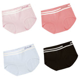 Stripe Patched Summer Thin Fabric Girls Wear Elastic Panty  - Light Pink