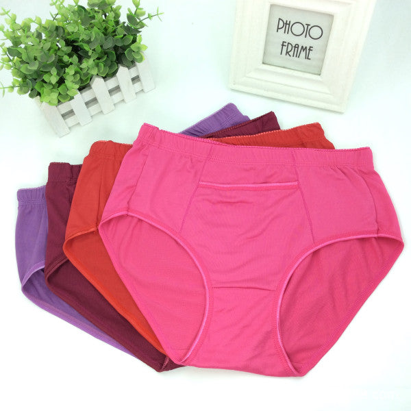 Plain Seamless Fabric Comfortable Wear With Pocket Panty  Women Underwear - Purple