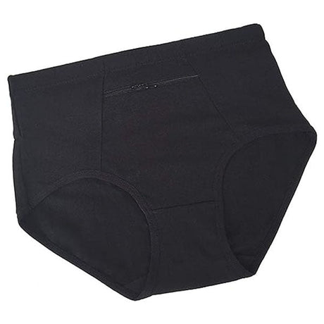 Plain Seamless Fabric Comfortable Wear With Pocket Panty  Women Underwear - Black