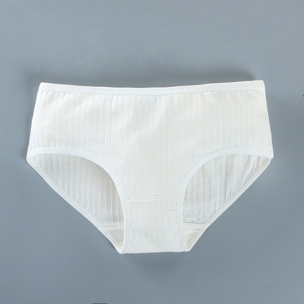 Soft Fabric Elastic Waist Panty High-Quality French Cut Teen Girls Underwear 8-15 Years - White