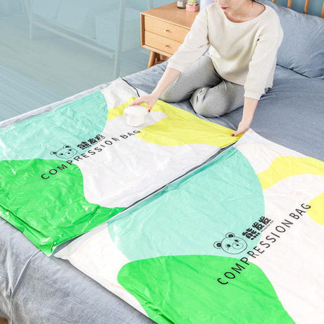 Colorful Print Vacuum Compression Large Thick Coat Multipurpose Vacuum Storage Bags - 50 x 70cm - Multi Color