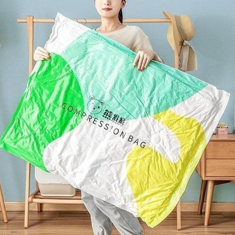 Colorful Print Vacuum Compression Large Thick Coat Multipurpose Vacuum Storage Bags - 40 x 60cm - Multi Color