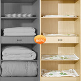 Leaves Print Vacuum Compression Large Thick Coat Multipurpose Space Saving Vacuum Storage Bags - 80 x 100cm - White Green