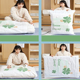 Leaves Print Vacuum Compression Large Thick Coat Multipurpose Space Saving Vacuum Storage Bags - 50 x 70cm - White Green