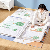 Leaves Print Vacuum Compression Large Thick Coat Multipurpose Space Saving Vacuum Storage Bags - 60 x 80cm - White Green