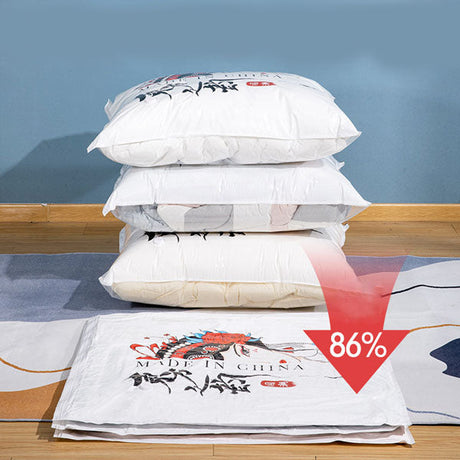 Cartoon Print Vacuum Compression Large Thick Coat Vacuum Storage Bags - 40 x 60cm - White
