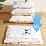 Panda Print Vacuum Compression Large Thick Coat Multipurpose Space Saving Vacuum Storage Bags -  60x80cm - White Black
