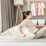 Vacuum Compression Large Thick Coat Household Quilt Bedding Multipurpose Space Saving Storage Bags - 80 x 100cm - White Green