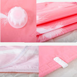 Feathers Printed Dust Protective Traveler Laundry Organizer Hard Plastic Vacuum Storage Bag - 40x60CM