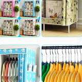 Canvas Wardrobe Organizer Space-Saving Foldable Large Size Clothing Storage Rack - Yellow