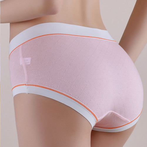 High Waist Women Underwear French Cut Panties Undergarments Breathable Soft Fabric Girls Lingerie - Light Pink - Shop N Save