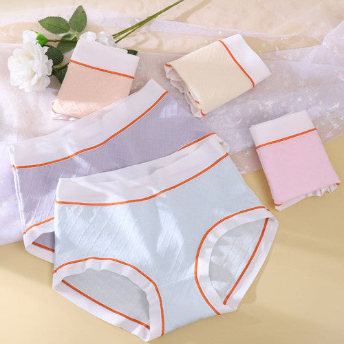 High Waist Women Underwear French Cut Panties Undergarments Breathable Soft Fabric Girls Lingerie - Light Pink - Shop N Save