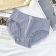 Romantic Lace French Cut Panties Slim Fit Elastic High Waist Underwear for Women - Light Blue - Shop N Save