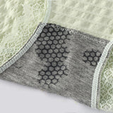 Romantic Lace French Cut Panties Slim Fit Elastic High Waist Underwear for Women - Light Green