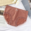 Romantic Lace French Cut Panties Slim Fit Elastic High Waist Underwear for Women - Orange Pink - Shop N Save