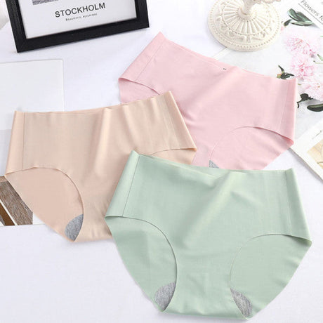 Stylish French Cut Panties Slim Seamless High Waist Soft Nylon Material Underwear's - Green