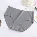 Stylish French Cut Panties Slim Seamless High Waist Soft Nylon Material Underwear's - Gray