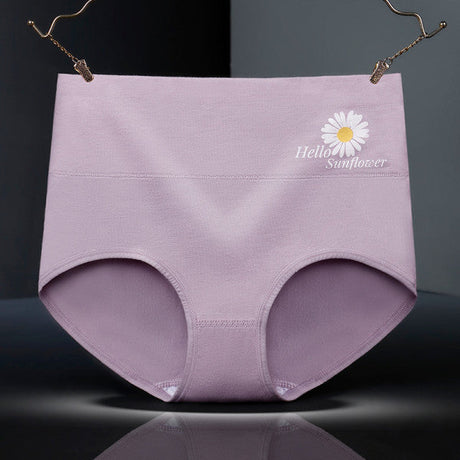Floral Print High Waist Women's Underwear Soft Stylish and Comfortable Innerwear - Light Purple - Shop N Save