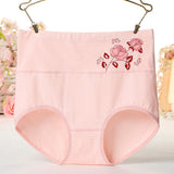 High Elastic Waist Floral Print Girls Panty Brief Women Undergarments Soft Fabric Underwear - Light Pink - Shop N Save