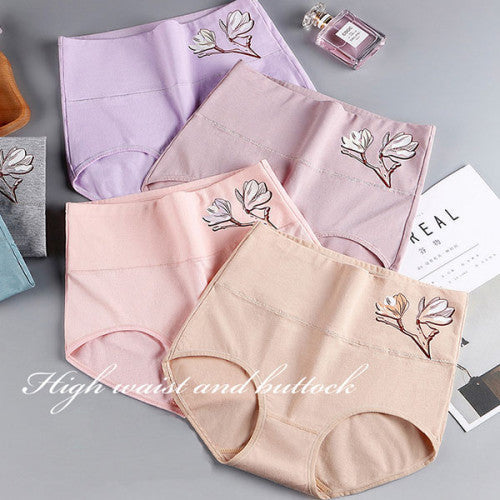 High Elastic Waist Underwear Briefs Women Undergarments Comfortable Summer Wear Panty - Red - Shop N Save