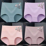 High Elastic Waist Underwear Briefs Women Undergarments Comfortable Summer Wear Panty - Red - Shop N Save