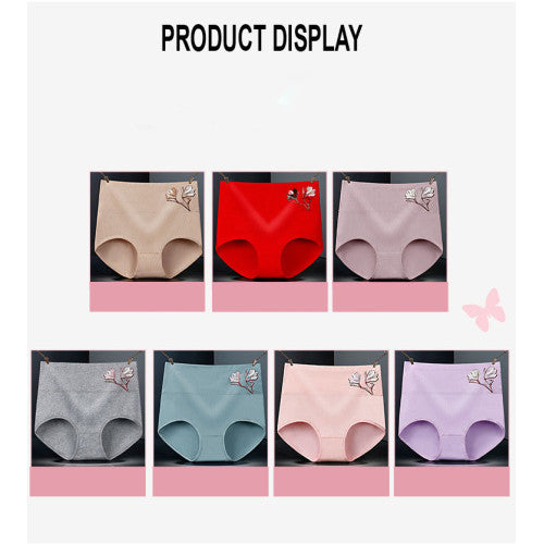High Elastic Waist Underwear Briefs Women Undergarments Comfortable Summer Wear Panty - Red - Shop N Save