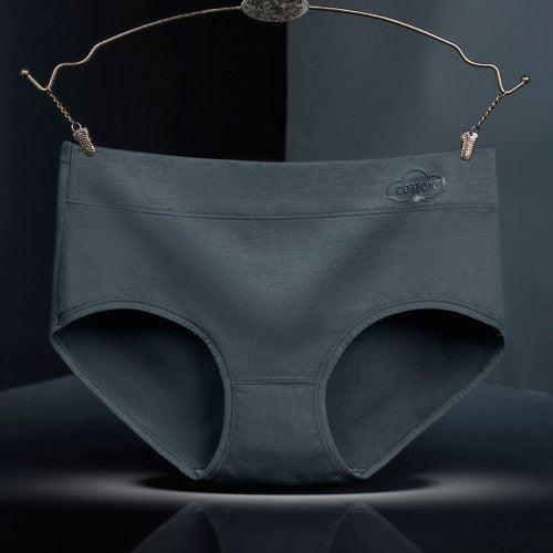 French Cut Elastic Waist Stylish Underwear Plain Color Mini Panty Women Undergarments - Black Gray - Shop N Save