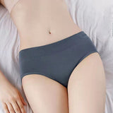 French Cut Elastic Waist Stylish Underwear Plain Color Mini Panty Women Undergarments - Black Gray - Shop N Save