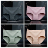 French Cut Elastic Waist Stylish Underwear Plain Color Mini Panty Women Undergarments - Light Gray - Shop N Save