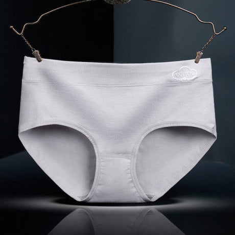 French Cut Elastic Waist Stylish Underwear Plain Color Mini Panty Women Undergarments - Light Gray - Shop N Save