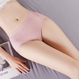 French Cut Elastic Waist Stylish Underwear Plain Color Mini Panty Women Undergarments - Light Purple - Shop N Save