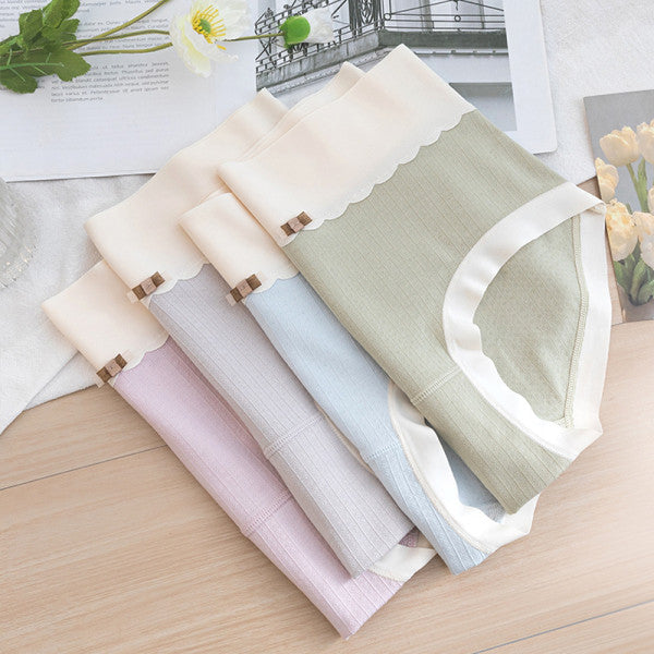 Comfortable Women's High Waist Brief Elastic Closure Soft Cotton Blends Underwear - Light Green - Shop N Save