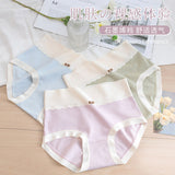 Comfortable Women's High Waist Brief Elastic Closure Soft Cotton Blends Underwear - Light Blue - Shop N Save