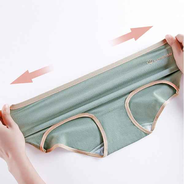 Stylish Two Tone Elastic Waist Hipster Women's Cotton Blend Underwear - Pink - Shop N Save