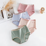 Stylish Two Tone Elastic Waist Hipster Women's Cotton Blend Underwear - Pink - Shop N Save