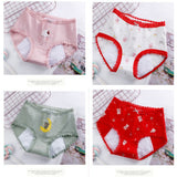Printed Women Underwear High Waist Elastic Undergarments Lace Patched Breathable Soft Fabric Panty - Light Pink - Shop N Save