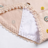 Printed Women Underwear High Waist Elastic Undergarments Lace Patched Breathable Soft Fabric Panty - Light Pink - Shop N Save