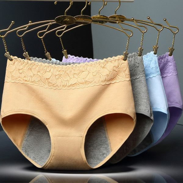 Elegant Lace High Waist Women's Brief Stylish Innerwear Comfortable Cotton Blends Underwear - Red - Shop N Save