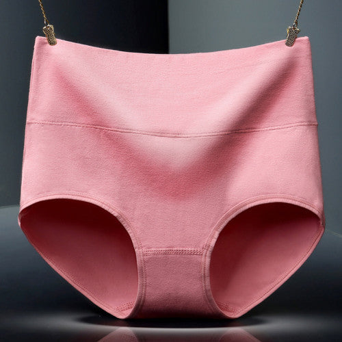 Belly Shaper High Elastic Waist Underwear Brief Stylish Plain Color Women Undergarments - Light Pink - Shop N Save