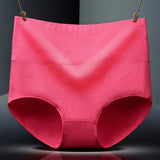 Belly Shaper High Elastic Waist Underwear Brief Stylish Plain Color Women Undergarments - Rose Pink - Shop N Save