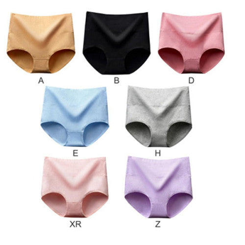 Belly Shaper High Elastic Waist Underwear Brief Stylish Plain Color Women Undergarments - Rose Pink - Shop N Save