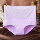 Floral Embossed Print High Elastic Waist Underwear Women Summer Wear Inner Soft Comfy Fabric Women's Panty - Light Purple - Shop N Save