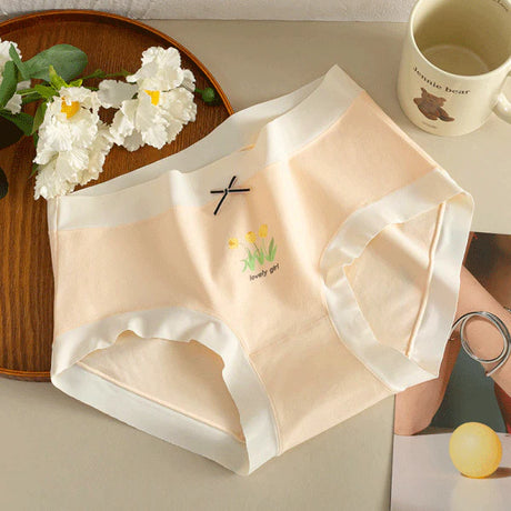 Bow Patched Cotton Hipsters Trendy Women's Underwear Collection with Soft Fabric &amp; Elastic Waist - Skin - Shop N Save